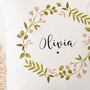 Personalised Floral Wreath Baby Cushion, thumbnail 3 of 3