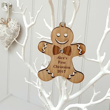 Double Sided Oak Gingerbread Little Lady With Message, 2 of 2