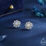 Sterling Silver Vintage Inspired White Opal Flower Cz Stud Earrings, thumbnail 1 of 12