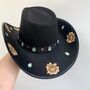 Black And Gold Embroidered Cowboy Hat, thumbnail 4 of 4