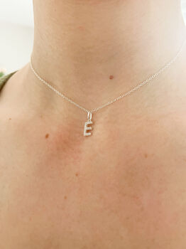 Cubic Zirconia Initial Pendant Necklace, 3 of 5