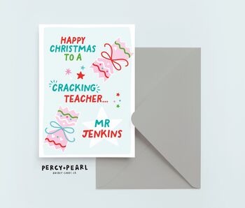 Personalised Funny Teacher Christmas Cracker Card, 3 of 5