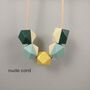 Forest Green, Yellow And Sage Geometric Necklace, thumbnail 3 of 5