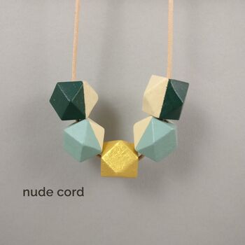 Forest Green, Yellow And Sage Geometric Necklace, 3 of 5