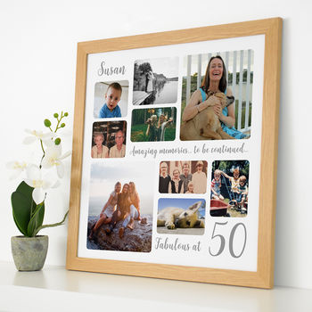 Personalised 50th Birthday Square Photo Collage, 8 of 11