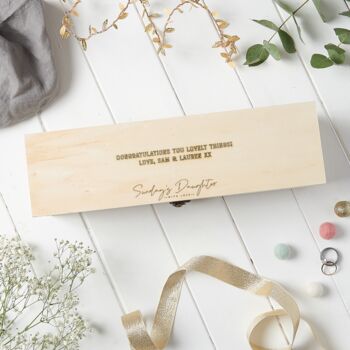 Wooden Engraved Wedding Wine Box, 2 of 9