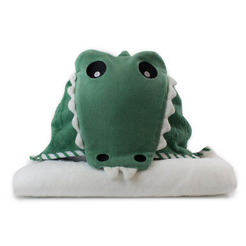 Hooded Baby Towel Crocodile, 3 of 4