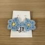 Handmade Crochet Forget Me Not Earrings: Surgical Steel, thumbnail 5 of 11