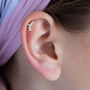 Crescent Crown Helix Barbell Earring, thumbnail 2 of 6