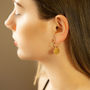 Gold Plated Sterling Silver Omega Drop Earrings, thumbnail 2 of 3