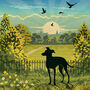 Whippet In A Summer Park. Limited Edition Dog Print, thumbnail 6 of 9