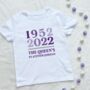 Queen's Platinum Jubilee Year Block Kids T Shirt, thumbnail 1 of 2
