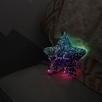 Rainbow Ombre Hanging Star LED Light Decoration, 12 of 12