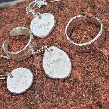 Silver Cariad Pendant Made Of Recycled Sterling Silver, 6 of 6