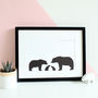 Bear Family, Personalised Silhouette Print, thumbnail 1 of 6