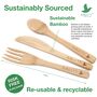 Bamboo Cutlery Set, 24 Pcs, thumbnail 5 of 9