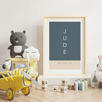 Personalised Name Print Muted Colour Block, 2 of 10