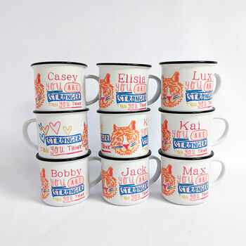 Personalised Tiger Mug 'Stronger Than You Think', 8 of 8