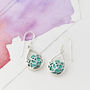 Lotus Flower Turquoise Silver Necklace And Earring Set, thumbnail 5 of 10