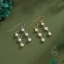 Sterling Silver Irregular Shape Pearl Trio Drop Hook Earrings, thumbnail 5 of 11