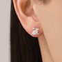 Sterling Silver Rabbit And Tortoise Mismatched Stud Earrings, thumbnail 3 of 12