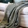 Sage Green Snowfall Throw With Tassels, thumbnail 1 of 3