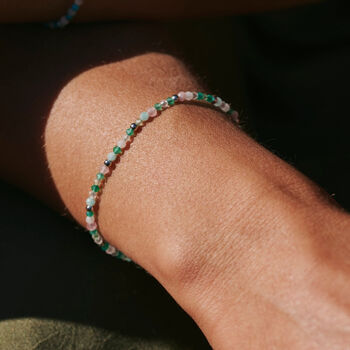Pastel Semi Precious Beaded Bracelet Sterling Silver, 2 of 2