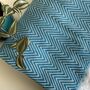 Turquoise Herringbone Soft Cotton Bedspread, thumbnail 1 of 9