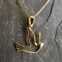 Gold Vermeil Dove Pendant Necklace With Chain, thumbnail 2 of 6
