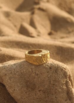 Gold Chunky Ring Unisex Gift, 2 of 7