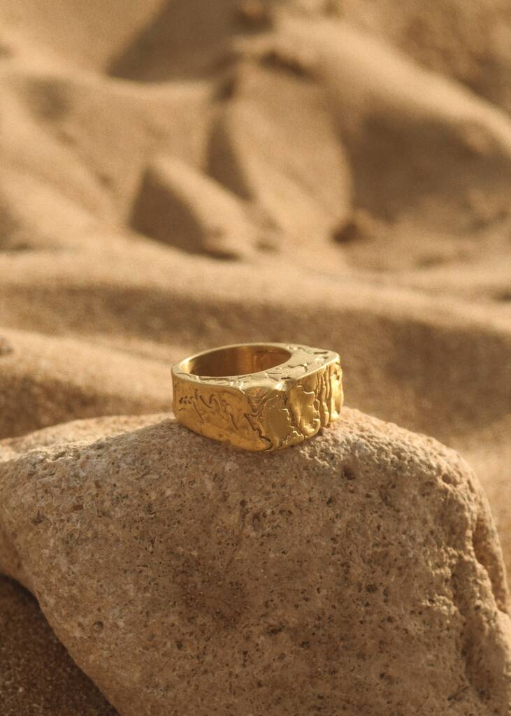 Gold Chunky Ring Unisex Gift, 1 of 6