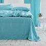 Blue Tones Stone Washed Bed Linen Flat Sheet, thumbnail 2 of 3