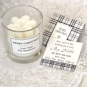 Personalised Christmas Candle Gift Boxed / Snowflake Design, 8 of 8