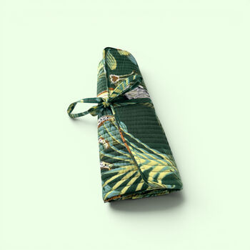 Cotton Jewellery Roll | Wild Animal Print In Green, 2 of 7