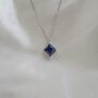 Sterling Silver Pendant Birthstone Necklace September Sapphire, thumbnail 1 of 7