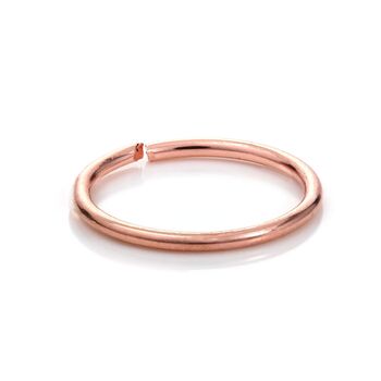 14ct Rose Gold 8mm Nose Hoop Ring Piercing, 2 of 3