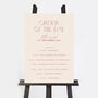 Magenta Modern Script Wedding Order Of The Day Sign, thumbnail 2 of 3