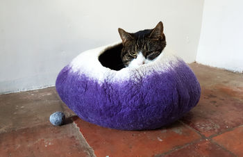 Cat Bed Cave Cocoon And Ball, 3 of 3