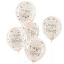 Rose Gold Baby In Bloom Confetti Balloons, thumbnail 2 of 3