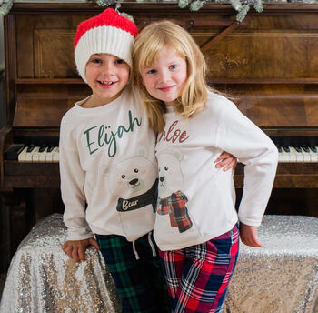 Personalised Polar Bear Family Christmas Pyjamas / Pjs, 2 of 12