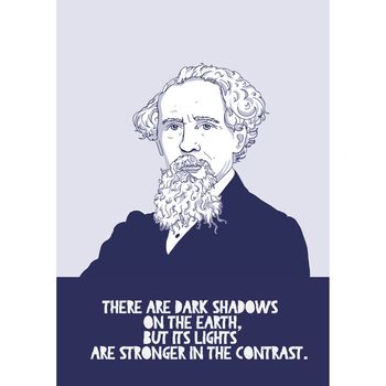 Charles Dickens Author Portrait And Quote Print, 2 of 5