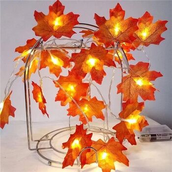 Autumn Decor Maple Leaf LED Lights, 2 of 5