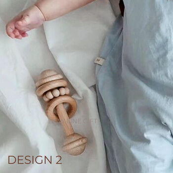 Personalised Classical Wooden Rattle, 4 of 5