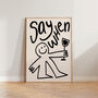 Say When Doodle Funny Wine Wall Art Print, thumbnail 3 of 11