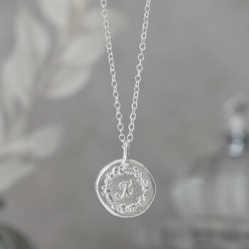 Sterling Silver Botanical Initial Necklace, 4 of 8