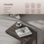 C Shaped Side Table With Fabric Storage And Castors, thumbnail 6 of 10