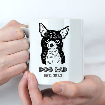 Personalised Dog Dad Linocut Style Mug, 2 of 8