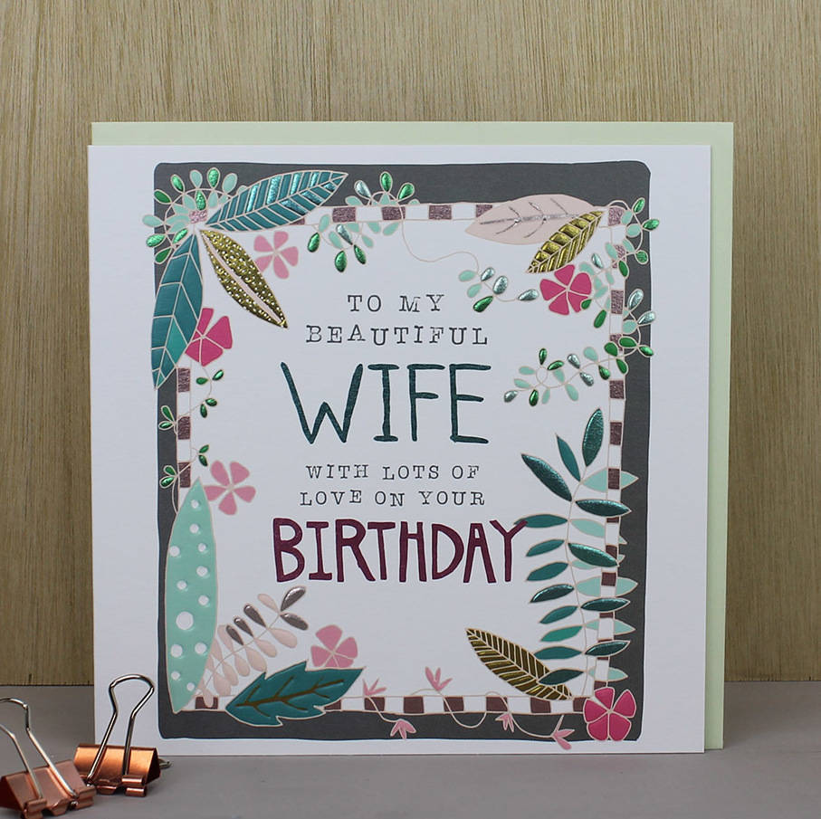 Wife Birthday Card Floral Theme By Molly Mae