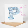 Blue Star Personalised Birthday Card For Him Any Letter, thumbnail 2 of 6