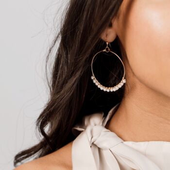 Pearl Hoop Bridal Earrings In Gold Filled Or Silver | Handmade Freshwater Pearl Wedding Jewellery By Britten Weddings, 2 of 6